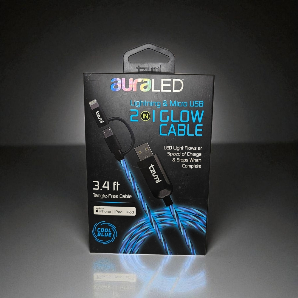 New Tzumi Aura LED 2-in-1 Glow Cable